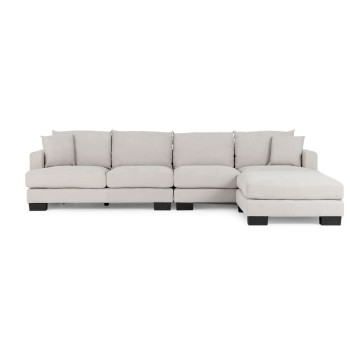 Tasman Modular 5 Seater Sofa With Ottoman, Light Grey