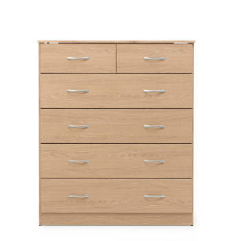 Devon 6 Drawer Tallboy, Oak