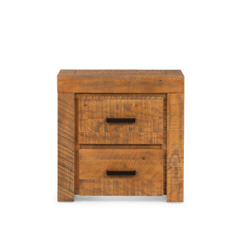 Prima 2 Drawer Bedside, Pine