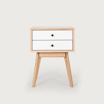 Duvall 2 Drawer Bedside, White