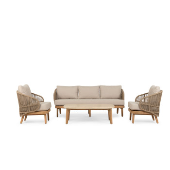 Aegina 4 Piece Outdoor Lounge Set with Coffee Table