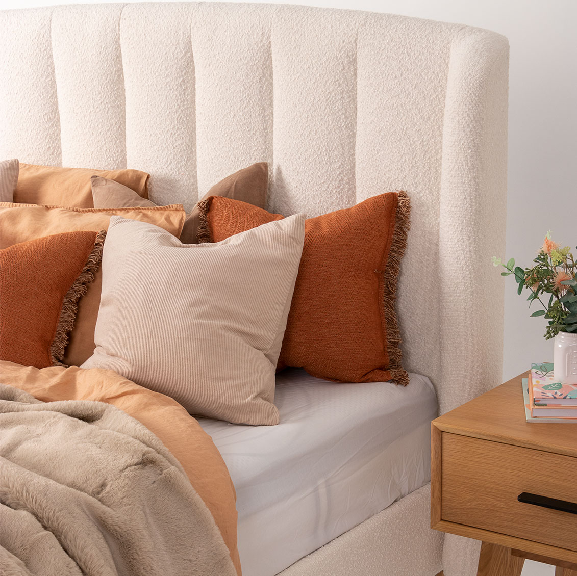 Chloe Queen Bed Frame, Cream