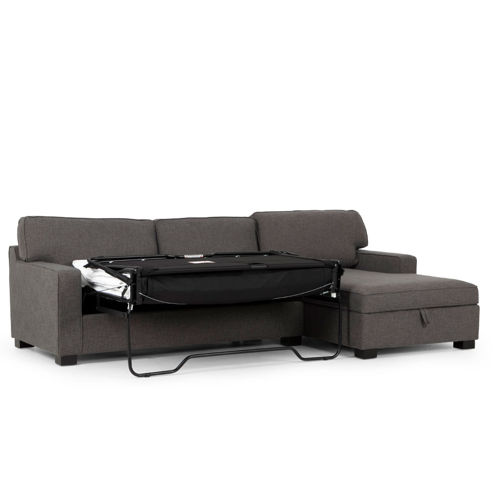 Haines Sofa Bed With Chaise, Dark Grey