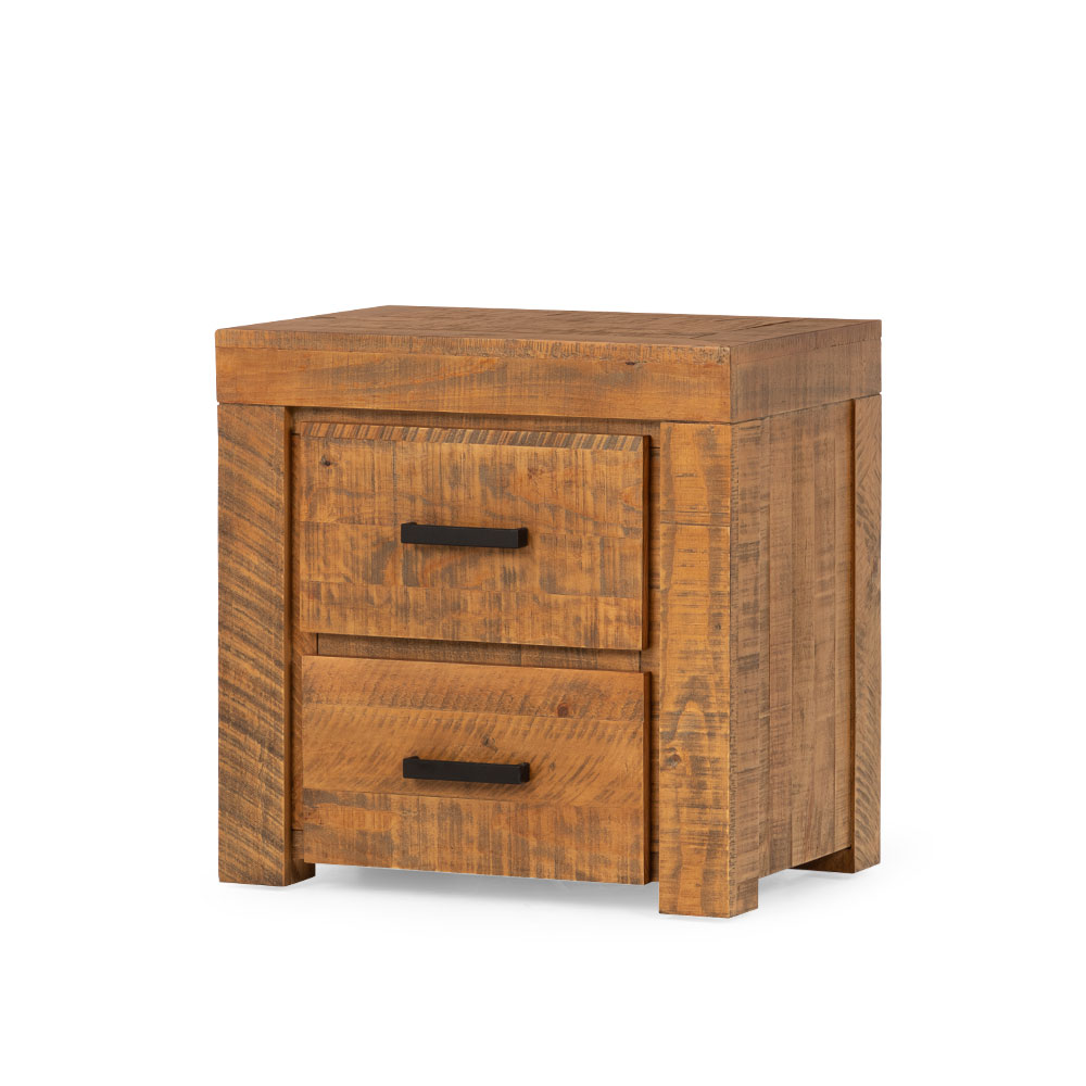 Prima 2 Drawer Bedside, Pine