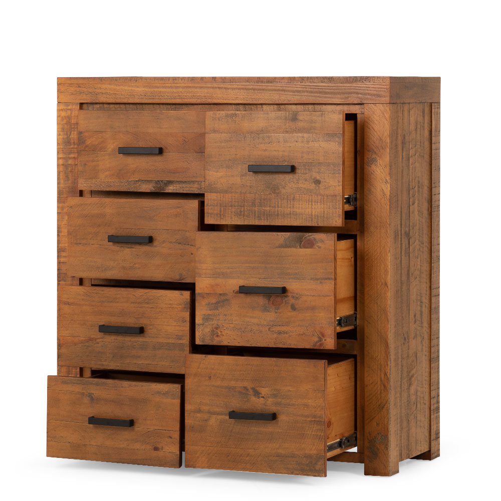 Prima 7 Drawer Tallboy, Pine