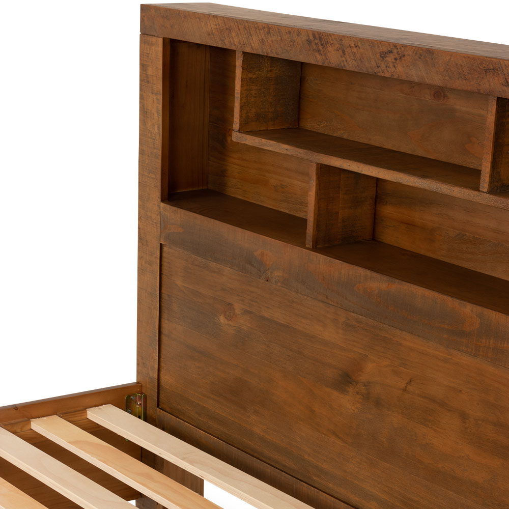 Prima Queen Bed Frame with Drawers, Pine