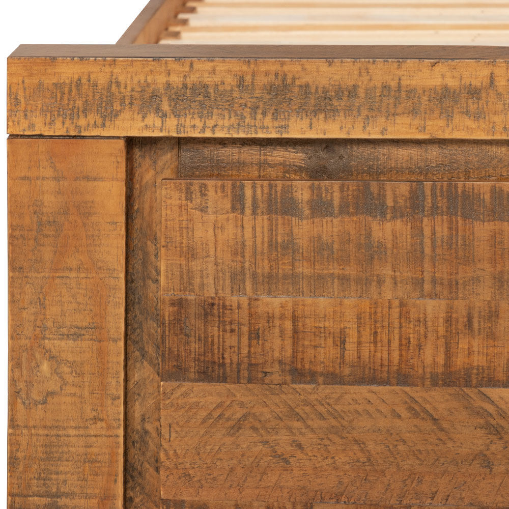 Prima Queen Bed Frame with Drawers, Pine