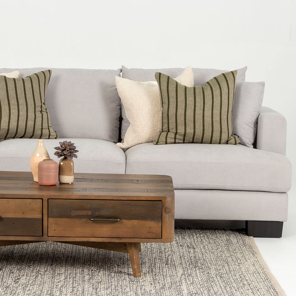 Tasman Modular 5 Seater Sofa With Ottoman, Light Grey