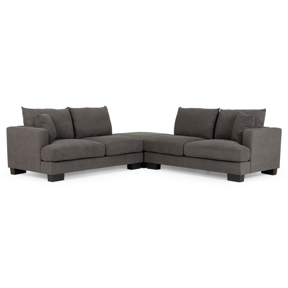Tasman Modular 5 Seater Sofa With Ottoman, Dark Grey