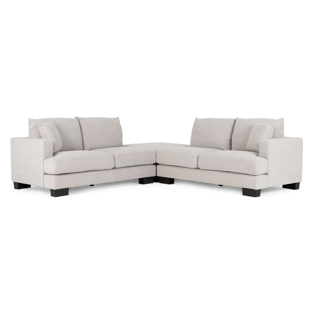 Tasman Modular 5 Seater Sofa With Ottoman, Light Grey